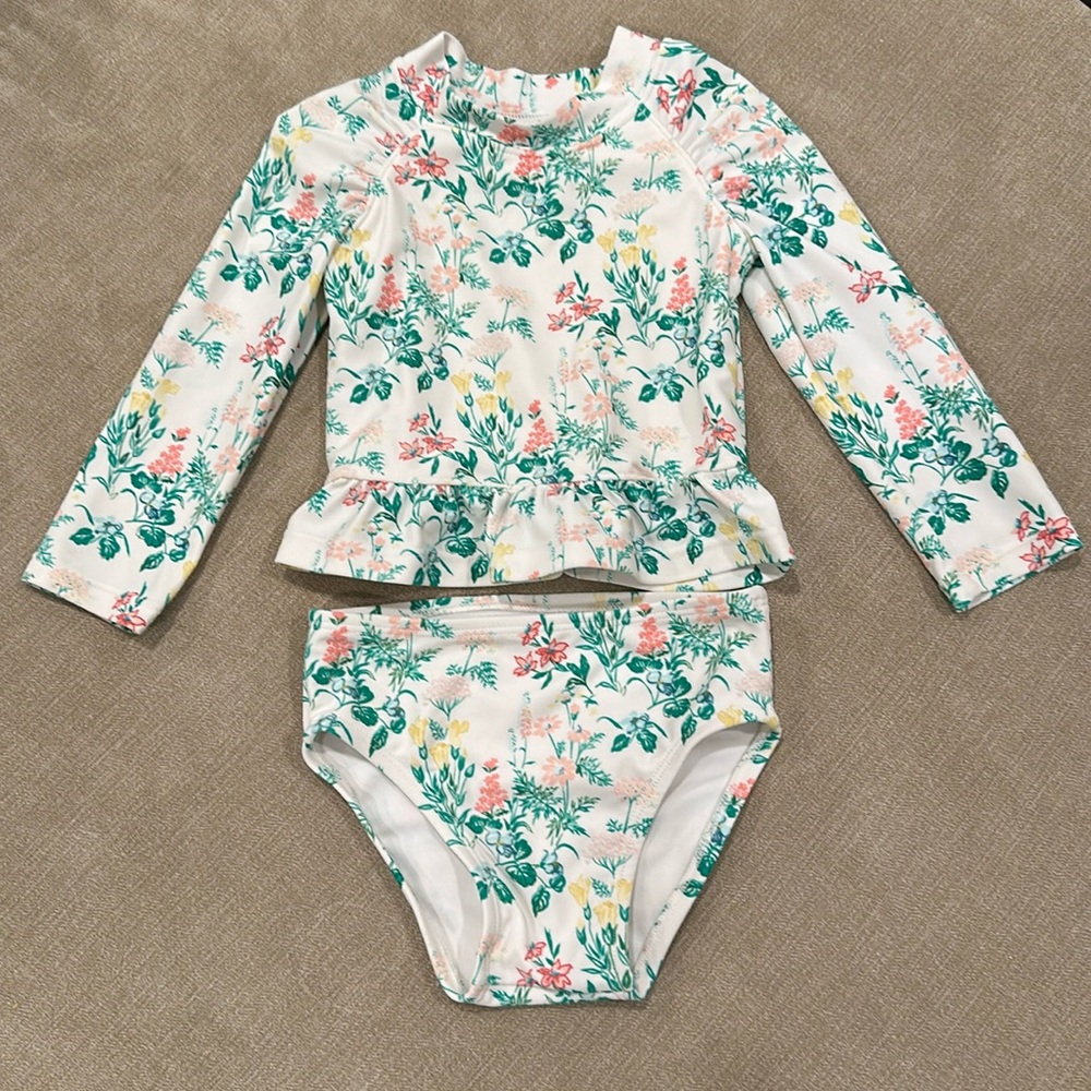 Janie and Jack two piece toddler rash guard swimsuit